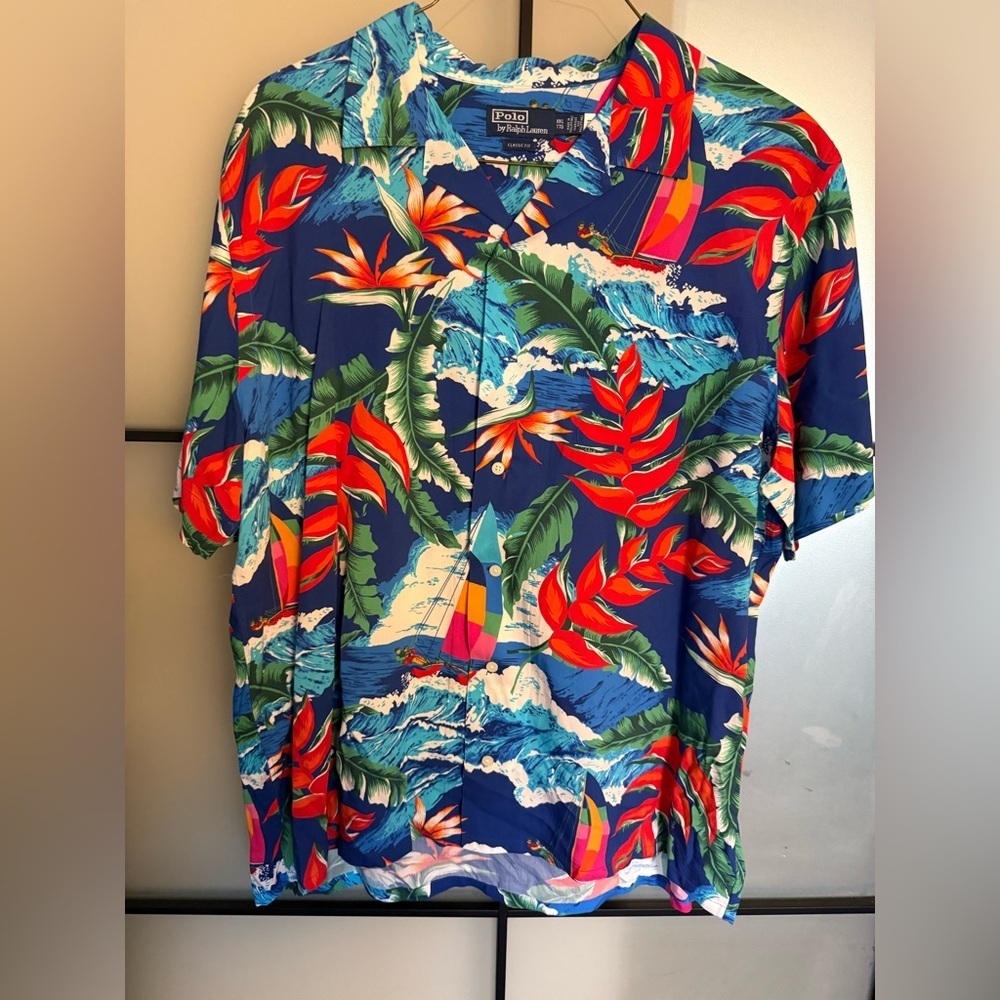 Polo by Ralph Lauren Vibrant Blue Tropical Shirt